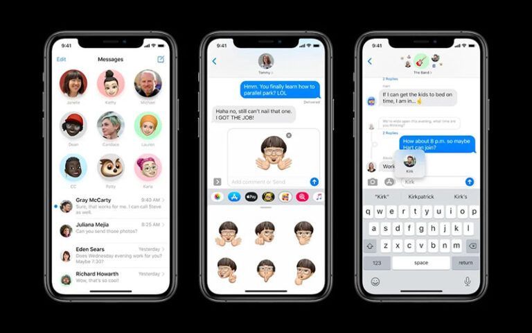 تصویری از رابط کاربری iMessage