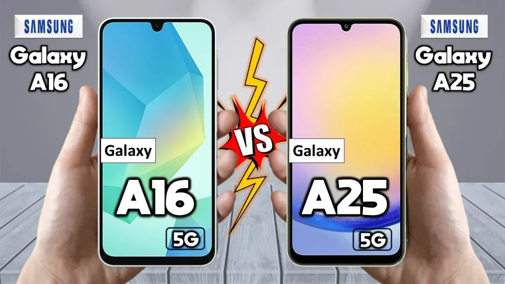 مقایسه گوشی A25 و A16 سامسونگ