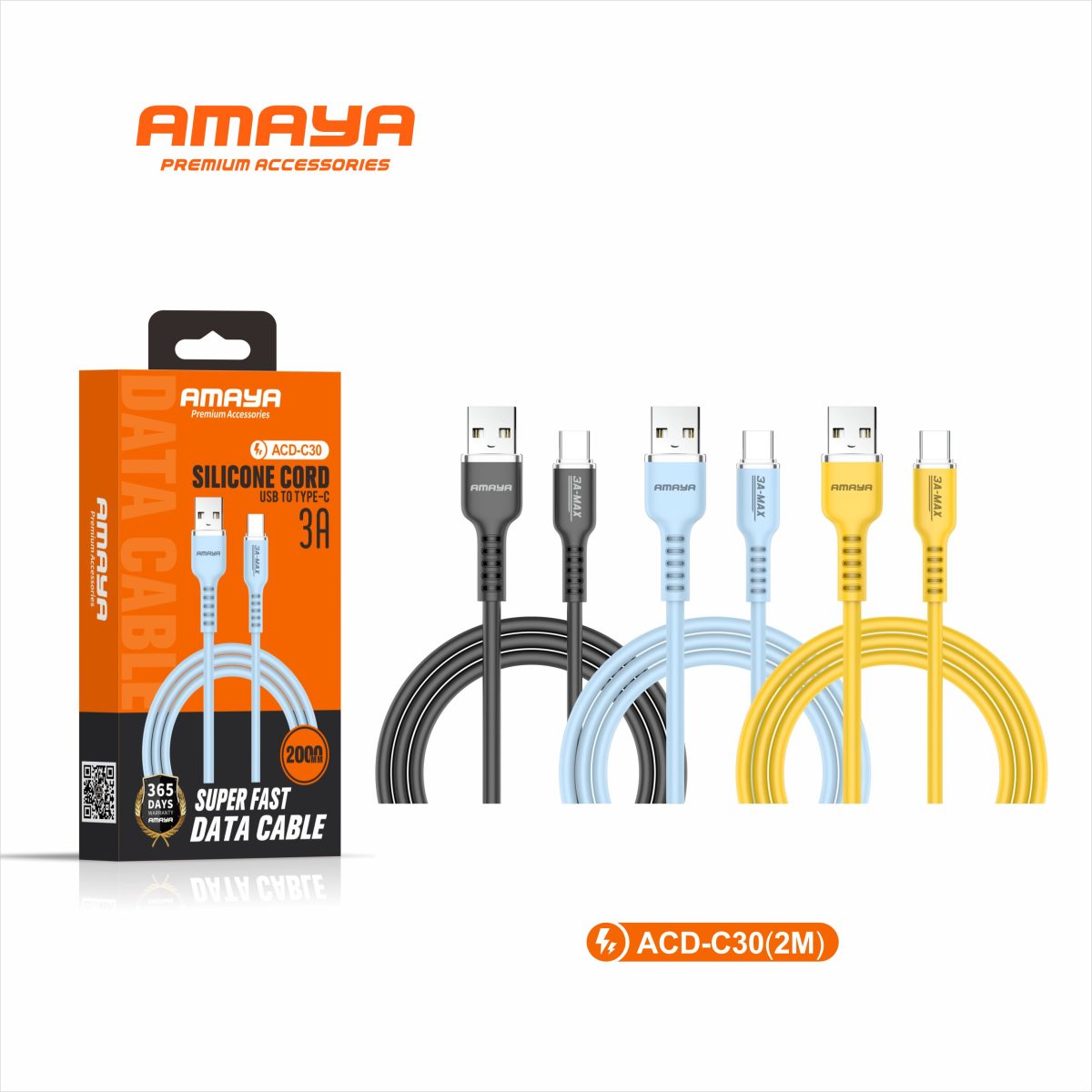 کابل تایپ-C آمایا (Amaya) مدل ACD-C30(2M)